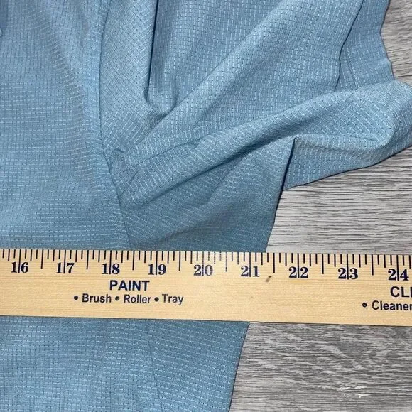 Lululemon Polo Shirt Men’s Small ? Short Sleeve Button Up Blue Collared Stretch - Picture 6 of 7